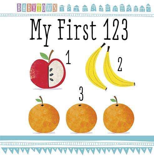 Book cover with illustrations of fruit and numbers one to three.