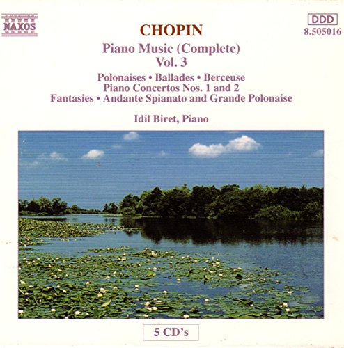 CD cover for Chopin piano music Vol. 3 by Idil Biret, featuring a lake.