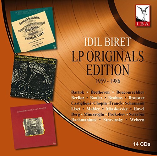 Idil Biret LP Originals Edition box set with album covers and composer names.