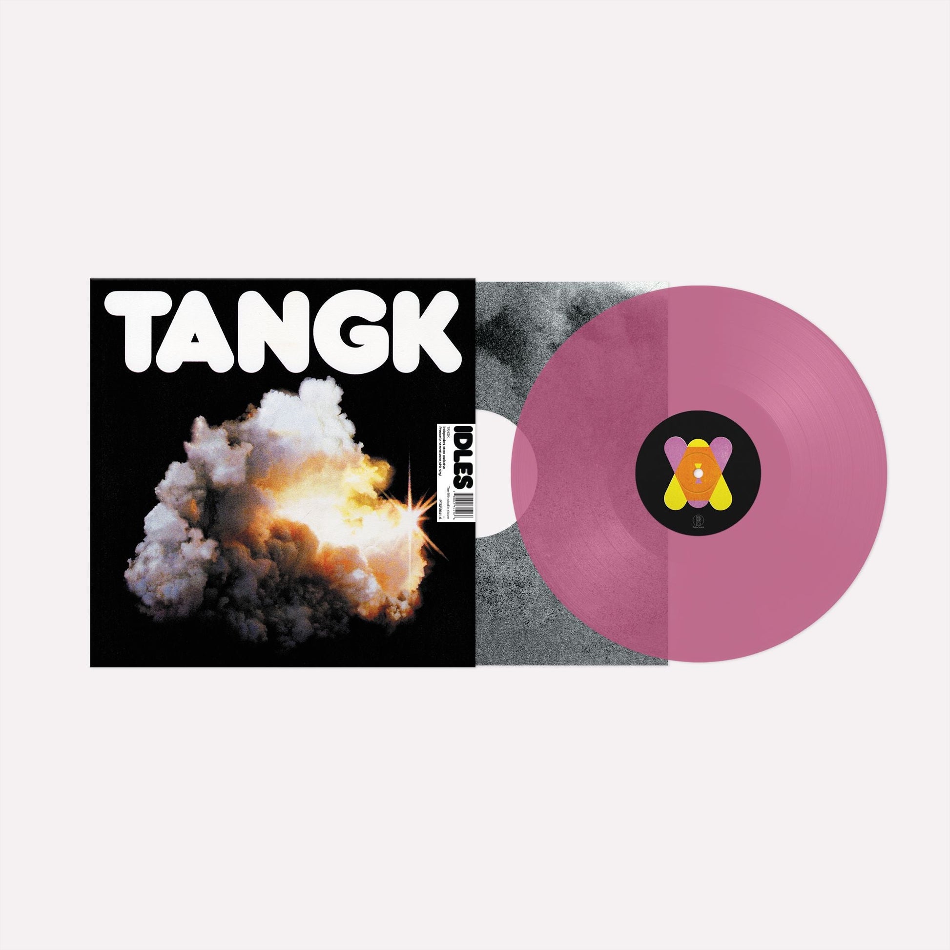 Idles “Tangk” vinyl record with pink disc and explosion cover art.