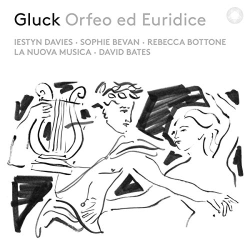 CD cover for Gluck’s Orfeo ed Euridice with sketched figures.