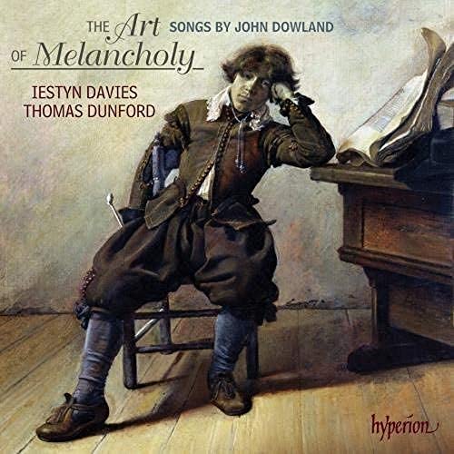 Cover of "The Art of Melancholy" CD with a seated, contemplative man in period attire.