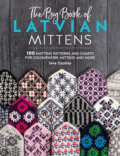 Book cover featuring colorful, patterned Latvian mittens arranged in a pile.