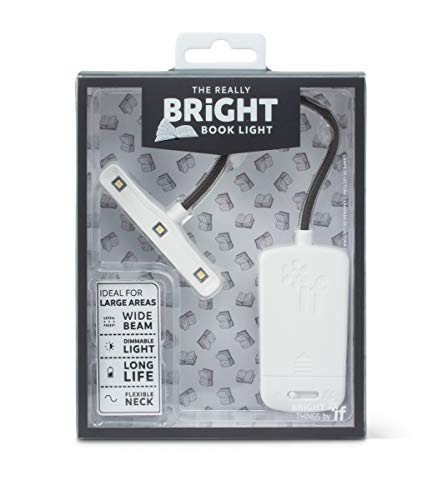 White book light in clear packaging with battery pack and flexible neck.