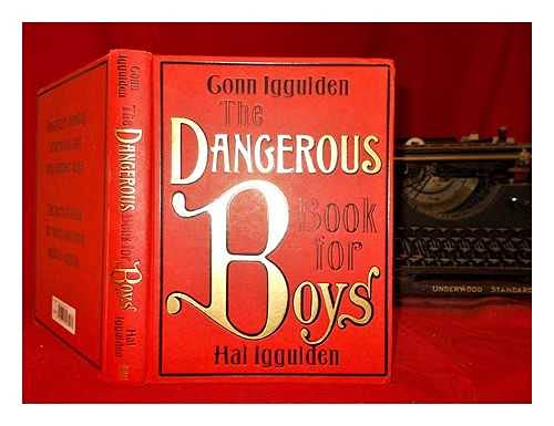 Red book titled "The Dangerous Book for Boys" with a typewriter.