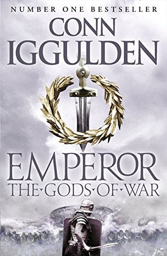 Book cover featuring a gold laurel wreath around a sword above a Roman soldier.