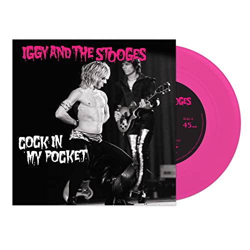 Iggy & The Stooges vinyl record, pink disc and album cover shown.