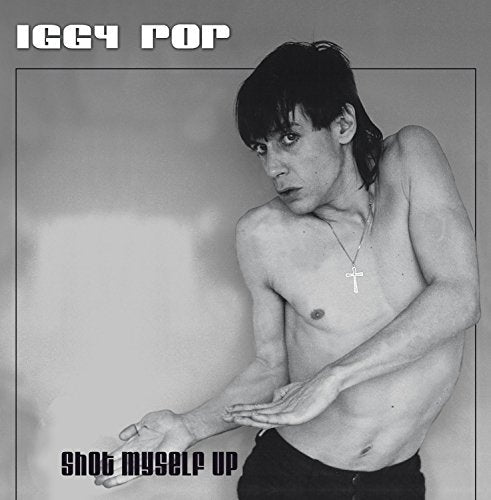 Black and white album cover featuring shirtless Iggy Pop with a necklace.
