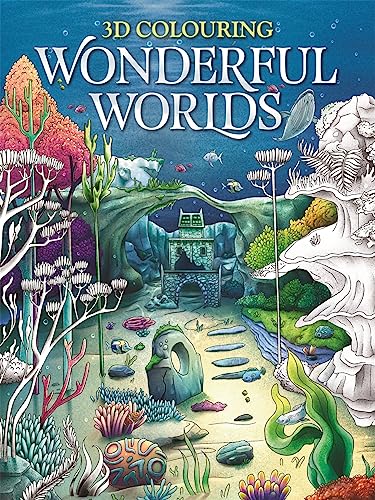 Colouring book cover depicting a detailed underwater cave scene.