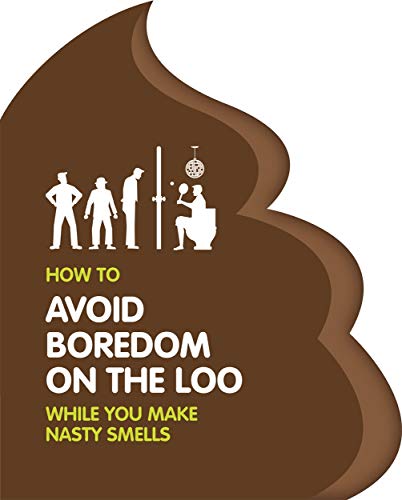 Book cover shaped like excrement, showing figures and a toilet scene.