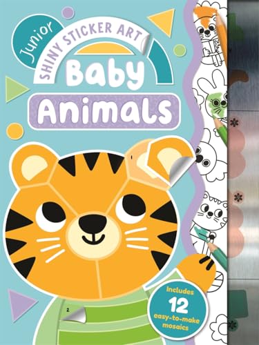 Shiny "Baby Animals" sticker art book with tiger and coloring pages.
