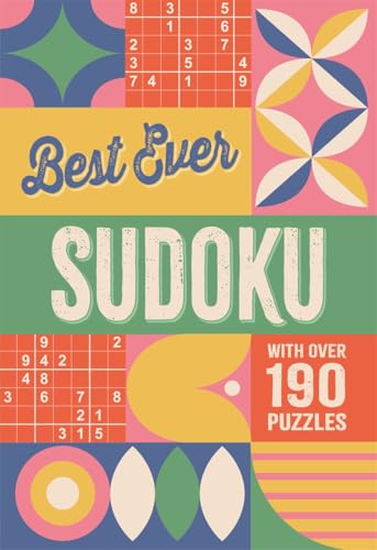 Colorful cover for "Best Ever Sudoku" book with puzzle grids.