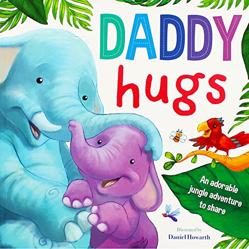 Book cover: elephant mother and baby, jungle animals, colorful text.