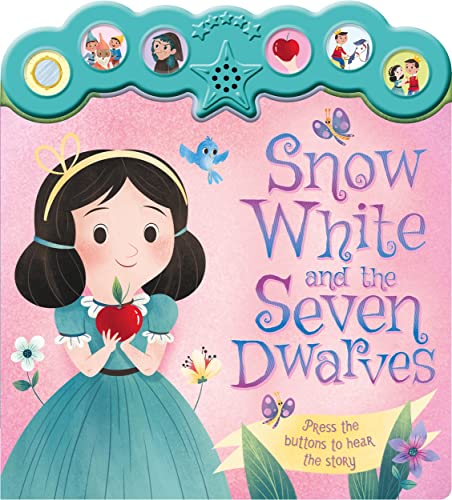 Illustrated children’s book cover featuring Snow White holding a red apple.