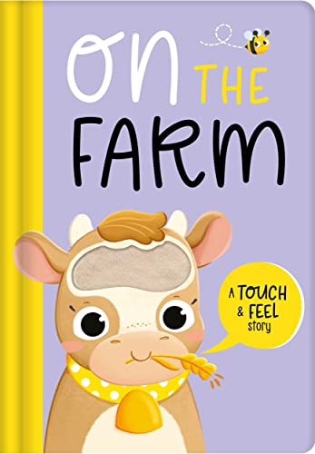 Children’s book cover with a cartoon cow and textured patch.