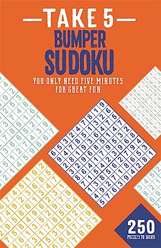 Orange cover with "Take 5 Bumper Sudoku" title and sample puzzles.