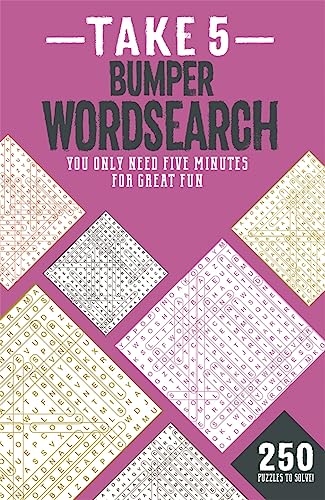 Book cover: "Take 5 Bumper Wordsearch" with multiple wordsearch grids.