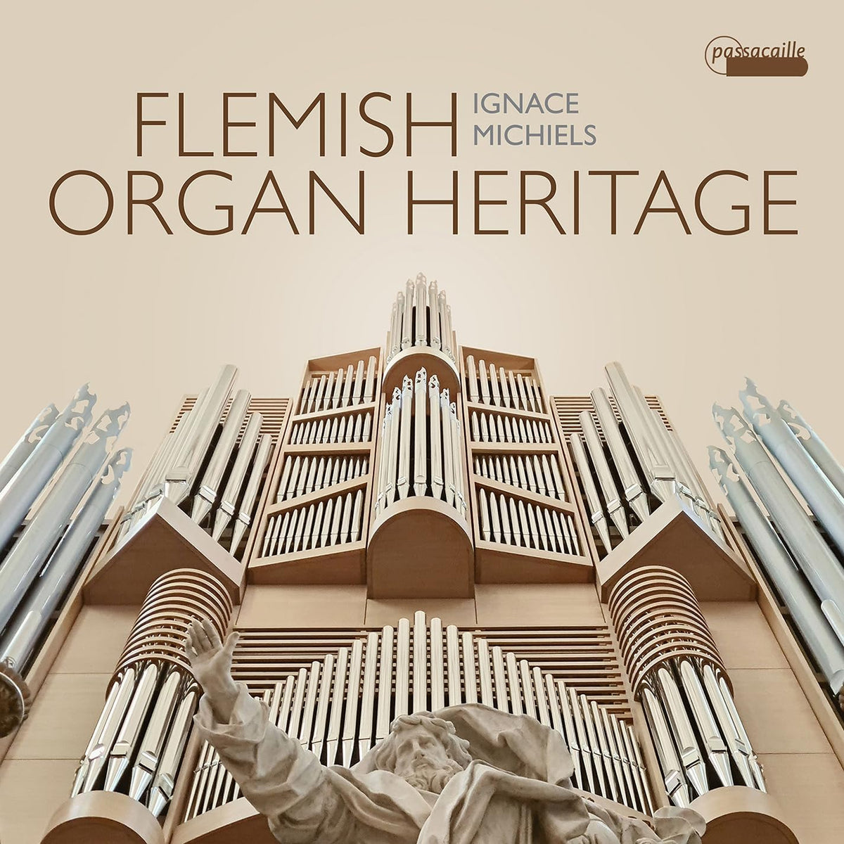 CD cover featuring a low-angle view of ornate organ pipes.