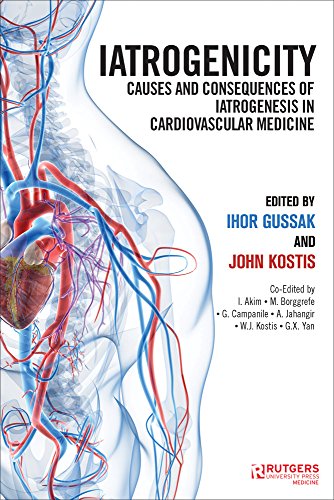 Book cover: “Iatrogenicity” with heart and vascular system illustration.