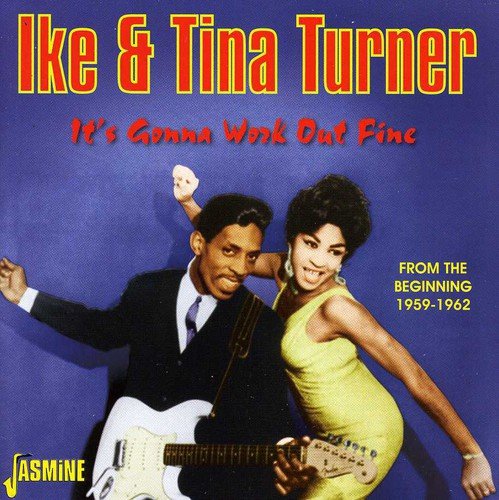 CD cover featuring Ike and Tina Turner, man holding guitar, against blue background.