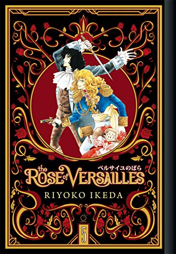 Manga cover featuring two 18th-century figures with swords inside a decorative red rose frame.