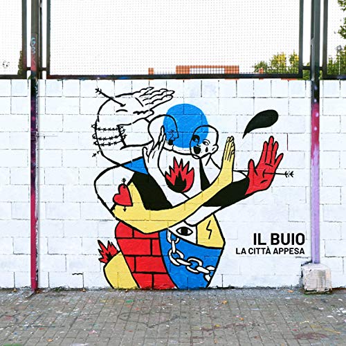 CD cover with colorful mural of figures embracing, text "IL BUIO".
