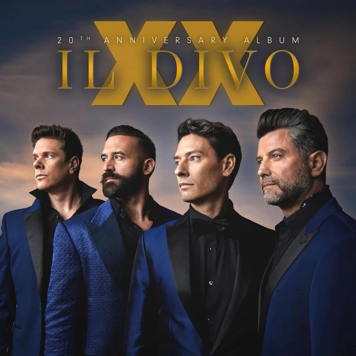 Il Divo album cover featuring four men in suits, gold "XX" logo.