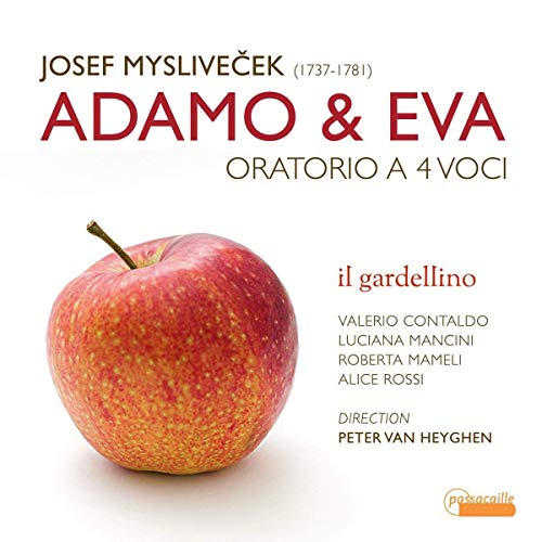 Album cover with a red apple and text "ADAMO & EVA" on a white background.