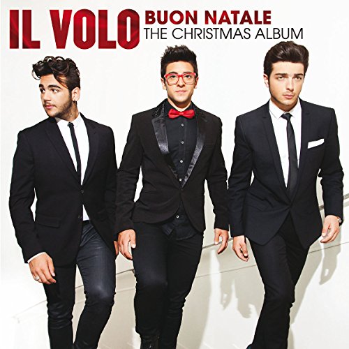 Il Volo album cover featuring three men in black suits.