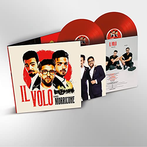 Il Volo "Sings Morricone" double red vinyl record and album cover.
