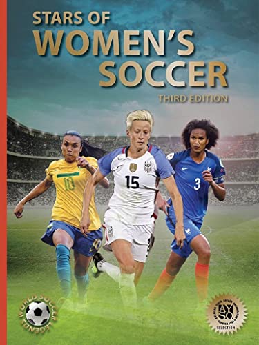Book cover featuring three women soccer players in action on a field.