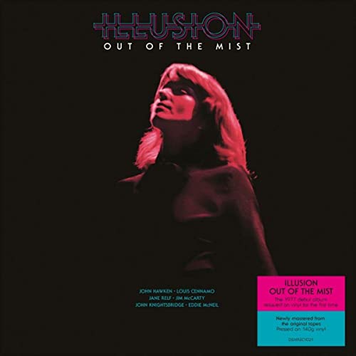 Album cover for "Illusion - Out Of The Mist" featuring a woman in pink light.