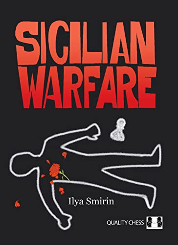 Book cover: "Sicilian Warfare" with chalk outline and chess pieces.