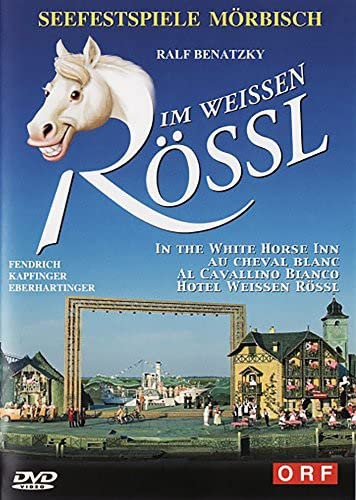 DVD cover for Im Weissen Rössl featuring a cartoon horse and an outdoor stage.