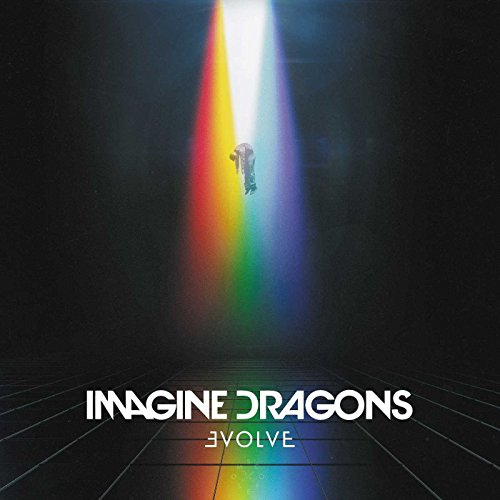 Imagine Dragons “Evolve” album cover with a figure in rainbow light.