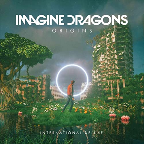 Imagine Dragons "Origins" album cover with a figure under a glowing circle.