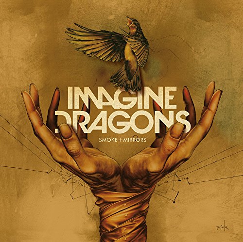 Imagine Dragons "Smoke + Mirrors" album cover with a bird and hands.