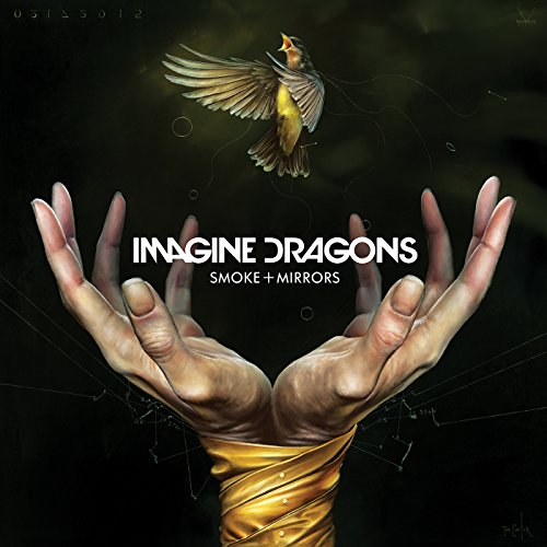 Imagine Dragons "Smoke + Mirrors" album cover with bird and hands.
