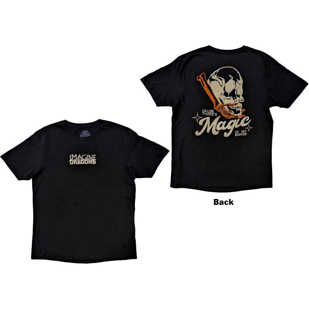 Black unisex t-shirt with large "Imagine Dragons" and "Magic" back print, size XX-Large.