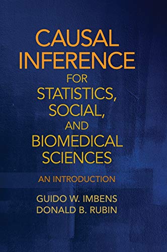 Book cover: "Causal Inference" by Imbens and Rubin, with gold lettering.