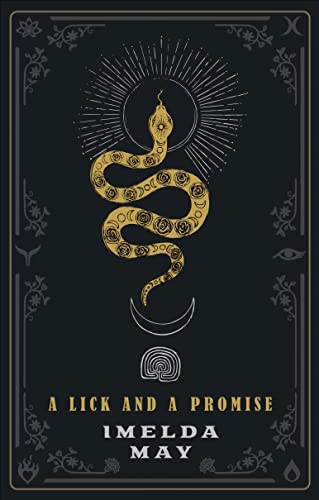 Book cover featuring a golden snake, sun, and moon symbols on a black background.