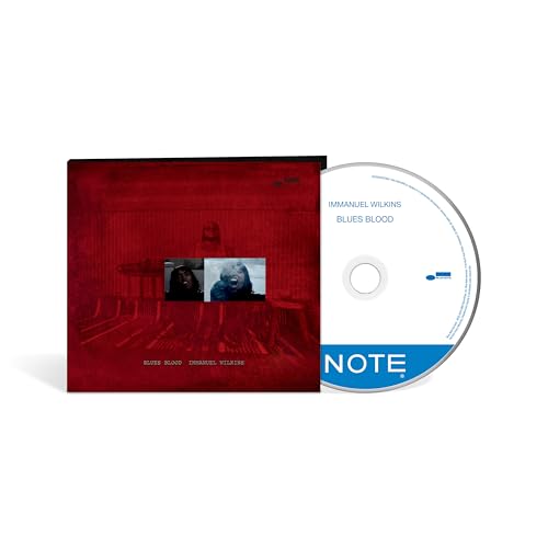 CD case for Immanuel Wilkins’ “Blues Blood” album, with figures in red.