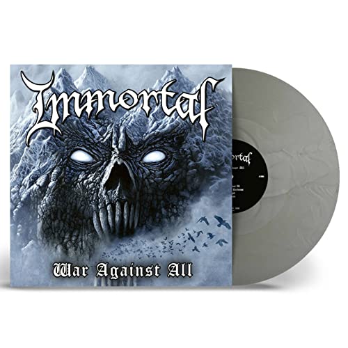 Immortal "War Against All" vinyl record with skull and mountain artwork.