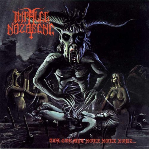 "Album cover with dark illustration of a grotesque figure and two smaller demons."