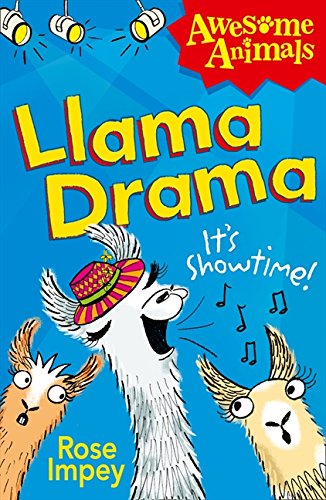 Book cover featuring cartoon llamas with spotlights and musical notes.