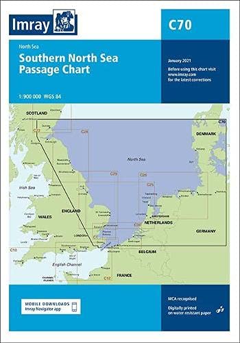 Nautical chart of the Southern North Sea, showing coastlines and shipping lanes.