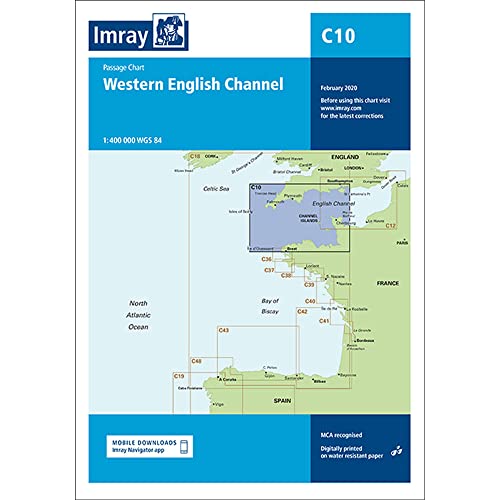 Imray chart C10 of the Western English Channel, nautical map detail.