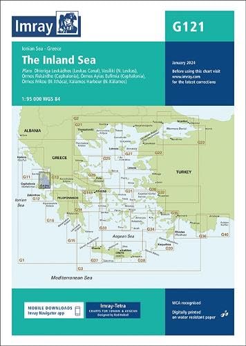 Imray G121 nautical chart cover showing a map of the Ionian Sea, Greece.