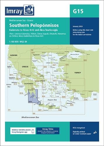 Nautical chart of Southern Pelopónnisos, Greece, showing coastlines and depths.