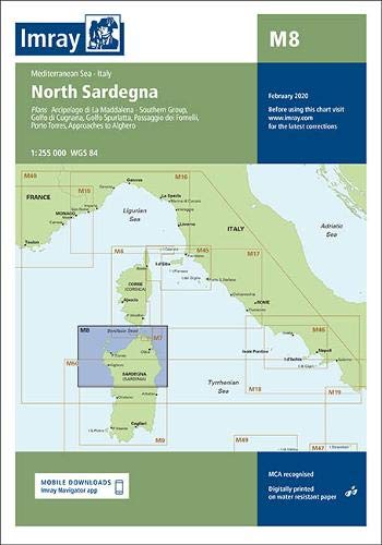 Nautical chart of North Sardegna, Italy, with coastline and sea details.